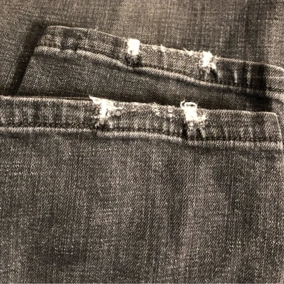 Lightly distressed black gray wash low rise jeans western punk cowgirl rodeo - Picture 3 of 5